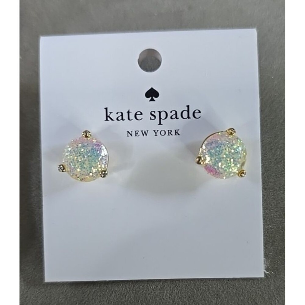 KATE SPADE Rise and Shine Stud Earrings Opal Glitter Retail $49.99